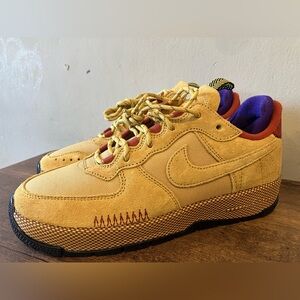 Nike Yellow and Purple Air Force One Rugged